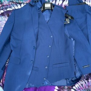 3 piece blue suit